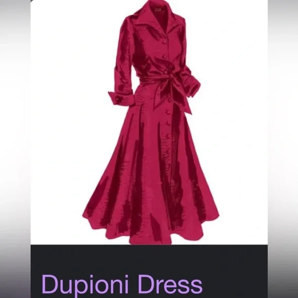 J PETERMAN Co Size 20 Dupioni Silk Fit-n-Flair Shirt-Dress Blue Purple $359 NEW